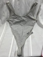 Usado, Antigo 1980 Reebok TRAJE AERÓBICO CINZA CORTE ALTO ALGODÃO ELASTANO CORPO TERNO-TAMANHO GRANDE comprar usado  Enviando para Brazil