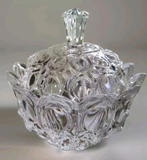 Prato de vidro vintage coberto impressão digital buffet de doces peça central armazenamento de bugigangas retrô comprar usado  Enviando para Brazil