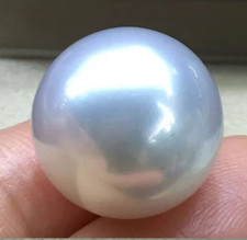 ENORME JOIA 15MM MAR DO SUL GENUÍNA BRANCA REDONDA SOLTA PÉROLA MEIA PERFURADA 02 comprar usado  Enviando para Brazil