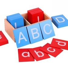 Lixa infantil com letras duplas placa com letras estojo vermelho e azul areia inglesa comprar usado  Enviando para Brazil