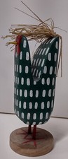 Arte popular nativa americana escultura galo galinha madeira cauda de palha não assinada 12" comprar usado  Enviando para Brazil