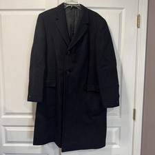 Sobretudo Vintage Anos 70 Masculino Michael’s-Stern Cashmere Blend Preto Tamanho 44/XL comprar usado  Enviando para Brazil