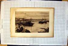Old etching fishing for sale  UK