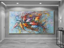 Pintura a óleo abstrata pintada à mão arte de parede colorida texturizada decoração para casa comprar usado  Enviando para Brazil
