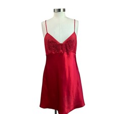 Mini vestido de lingerie vintage anos 90 cinema cetim vermelho tamanho M comprar usado  Enviando para Brazil