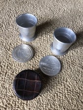 2 copos de viagem dobráveis com 1 estojo de couro. Vela de canoa vintage comprar usado  Enviando para Brazil