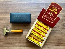 Navaja de afeitar inyectora Schick vintage con cuchillas y estuche - casi 100% de nuevo - caja rara segunda mano  Embacar hacia Mexico
