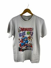 Vintage Capitão América Marvel Comic logotipo T Camisa Masculina Tamanho M gola careca branco comprar usado  Enviando para Brazil