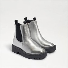 Botas Sam Edelman Laguna 4 novas sem etiquetas couro prata crianças grandes meninas tornozelo botinha comprar usado  Enviando para Brazil