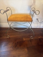 Banqueta vintage estilo Hollywood Regency dourada/franja comprar usado  Enviando para Brazil