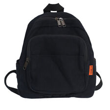 Mochila feminina moda cor sólida estudantes lona mochila escolar (preta) comprar usado  Enviando para Brazil