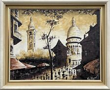 Escena Urbana Expresionista Nocturna París Sacre Coeur Montmartre Óleo 1962, usado comprar usado  Enviando para Brazil