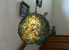 Candelabro vintage MCM Atomic Spaghetti Ribbon Lucite Globe Ball luz suspensa comprar usado  Enviando para Brazil