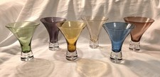 Conjunto Vintage de 6 Copos Martini Artland Jewel Tone Base Bolha Sem Haste comprar usado  Enviando para Brazil
