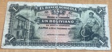 BOLIVIA EL BANCO AGRÍCOLAS 1 BOLIVIANO 1903 ps101a ESCASSO BANCO PRIVADO comprar usado  Enviando para Brazil
