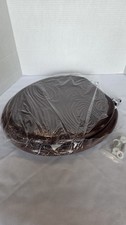 Folheado de madeira Angel Shield nogueira escura, assento de vaso sanitário redondo, dobradiças de metal, usado comprar usado  Enviando para Brazil