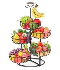 Usado, PouHenier.jh 5 Camadas Grande Tigela de Frutas e Cesta de Legumes - PRETO comprar usado  Enviando para Brazil