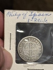 Moeda do tesouro pirata cruz colonial genuína 1737 prata espanhola 1 real 1700 comprar usado  Enviando para Brazil