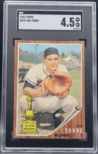🔥1962 Topps #218 JOE TORRE Milwaukee Braves All-Star Rookie Yankees HOF SGC 4.5 comprar usado  Enviando para Brazil