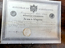 1863 diplôme medaille d'occasion  Morestel