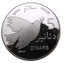 POMBO POMBA PALESTINO 5 DINARES 2014 - SÍMBOLO DA PAZ 39mm MOEDA DE LATÃO UNC comprar usado  Enviando para Brazil