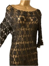 Vintage black crochet for sale  NEATH