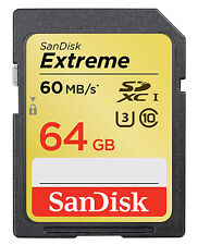 SanDisk 64GB Extreme Classe 10 SDXC 60MB/s 400X UHS-I U3 Cartão De Memória Flash comprar usado  Enviando para Brazil