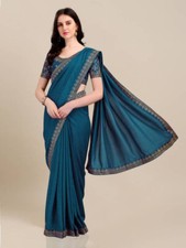 Sari Etnici Per Bordo Tempio, Seta Artigianale Ricamata Bollywood, Sari In Pizzo comprar usado  Enviando para Brazil