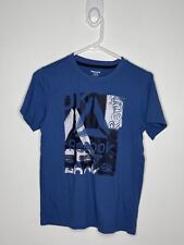 Camisa masculina logotipo Reebok tamanho GG 14-16 azul manga curta desgaste ativo comprar usado  Enviando para Brazil