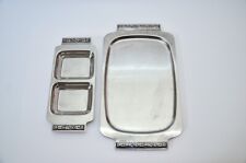 Bandejas retangulares de aço inoxidável MCM conjunto de 2 18" e 13" divididas feitas no Japão, usado comprar usado  Enviando para Brazil