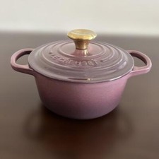 Le Creuset Signature Cocotte Rondo 16cm boneco ouro botão esmalte ferro fundido comprar usado  Enviando para Brazil
