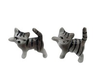 Usado, Mini figuras vintage Bug House Japão miniatura osso porcelana gatinho cinza gatos x2 comprar usado  Enviando para Brazil