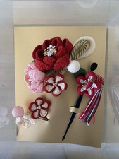 Usado, Kanzashi quimono vara de cabelo um lindo enfeite de flor conjunto de cabelo Tsumami Zaiku Jap comprar usado  Enviando para Brazil