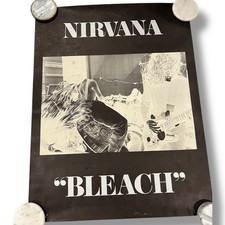 Pôster promocional musical original vintage 1989 NIRVANA BLEACH 24x30 grunge Kurt Cobain comprar usado  Enviando para Brazil