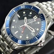 Usado, Relógio masculino automático mostrador preto OMEGA Seamaster Pro Divers 300M 2535.80 GMT comprar usado  Enviando para Brazil