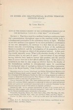 ETHER AND GRAVITATIONAL MATTER THROUGH INFINITE SPACE. AN ORIGINAL ARTICLE FROM comprar usado  Enviando para Brazil