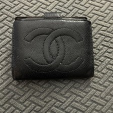 CARTEIRA BIFOLD AUTÊNTICA CHANEL PARIS PELE CAVIAR COURO CC LOGOTIPO PRETA US$ 660 comprar usado  Enviando para Brazil