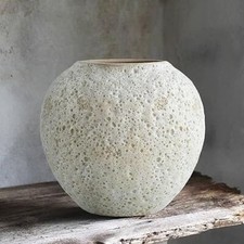 Vaso de cerâmica branco rústico redondo para fazenda comprar usado  Enviando para Brazil