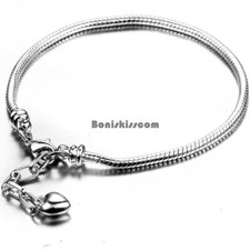As mulheres Tom Prata Pulseira de Corrente Cobra Coração Pingente lagosta Fecho Pulseira Europeia comprar usado  Enviando para Brazil