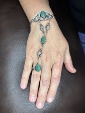 Lindo anel vintage de prata esterlina pulseira escrava 7,5 Navajo Calvin Spencer comprar usado  Enviando para Brazil