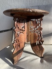 Suporte de mesa de madeira base esculpida à mão ornamentada floral 12,5” altura 11,5” largura comprar usado  Enviando para Brazil