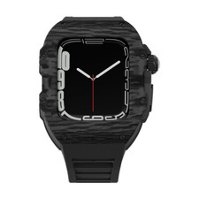 Estojo de fibra de carbono pulseira de borracha fluor kit mod para Apple Watch Ultra 49mm - Preto, usado comprar usado  Enviando para Brazil