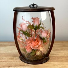 Usado, Presente de flor de tulipa preservada FIora em cúpula de vidro selado pendurado na parede decoração para casa comprar usado  Enviando para Brazil
