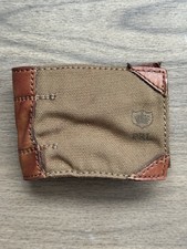 Carteira Polo Ralph Lauren Bifold Exército Verde Lona e Couro Marrom Cantos, usado comprar usado  Enviando para Brazil