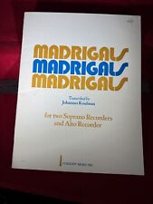 Madrigals transcribed johannes for sale  Palm Harbor