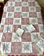 Antique tablecloth embroidered d'occasion  Expédié en Belgium