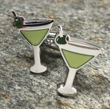 Usado, Antique Awesome Men's Shirt Fantastic Martini Unique Cuff links Solid 935 Silver comprar usado  Enviando para Brazil