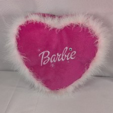 Travesseiro Barbie rosa pena coração bordado strass Mattel Y2K formato peludo, usado comprar usado  Enviando para Brazil