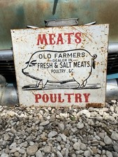 Placa antiga vintage estilo antigo carnes aves churrasco!! comprar usado  Enviando para Brazil