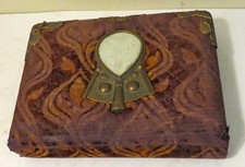 Usado, Álbum de fotos antigo com motivo de tênis com espelho de raquete de latão – 12?×8?, início dos anos 1900 comprar usado  Enviando para Brazil